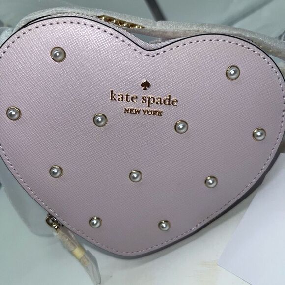 Kate Spade Lilac Saffiano Leather Lobe Shack Mini Heart Crossbody - Picture 2 of 9